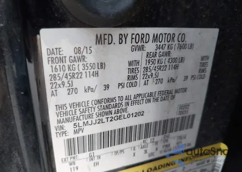 2016 Lincoln Navigator Reserve from USA, damaged, VIN 5LMJJ2LT2GEL01202